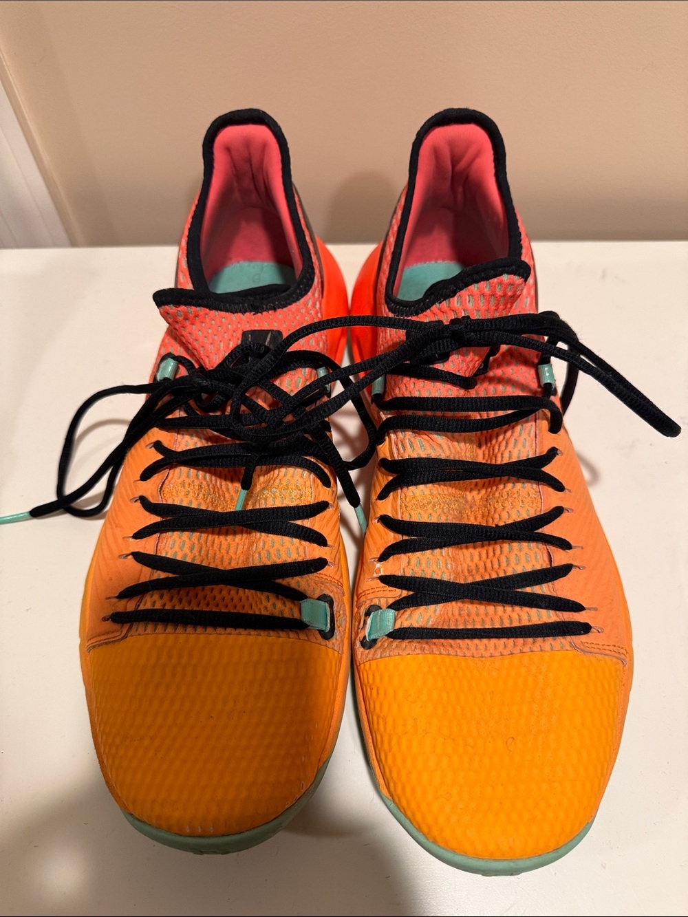 Under Armour Orange Athletic Shoes with Black Laces